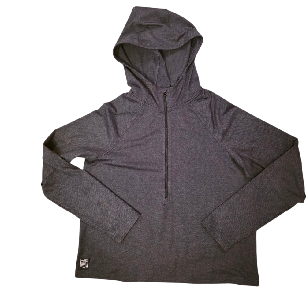 Oiselle Lux Highline Half Zip Hoodie Charcoal Grey